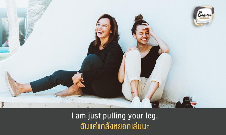 I am just pulling your leg. ฉันแค่แกล้งหยอกเล่นนะ
