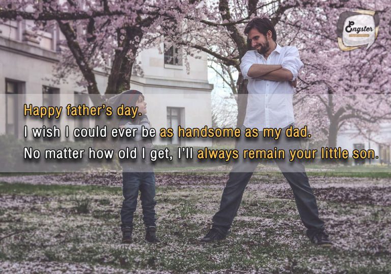 สุขสันต์วันพ่อนะครับ ผมหวังว่าวันหนึ่งผมจะต้องหล่อเหมือนพ่อให้ได้เลยนะครับ ไม่ว่าผมจะแก่แค่ไหน ผมก็ยังจะเป็นเจ้าตัวเล็กของพ่อเสมอครับ