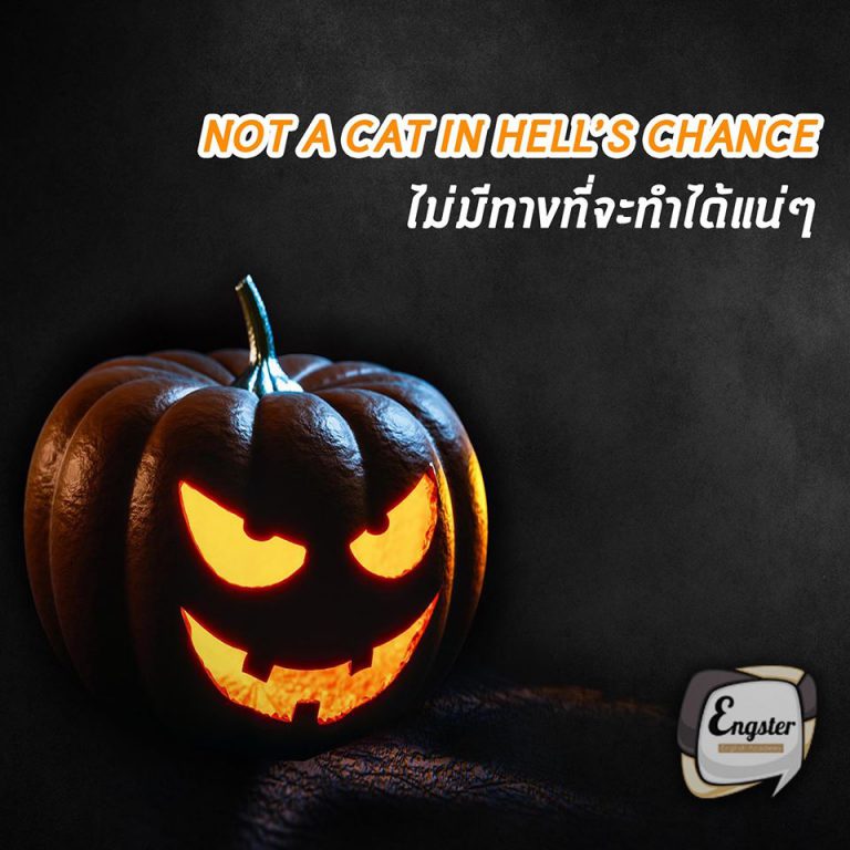 You want to get a degree? There's not a cat in hell's chance of that because you did no work! “อยากจะเรียนจบไหม? แกไม่มีโอกาสหรอก เพราะแกหนะไม่เห็นทำอะไรเลย”