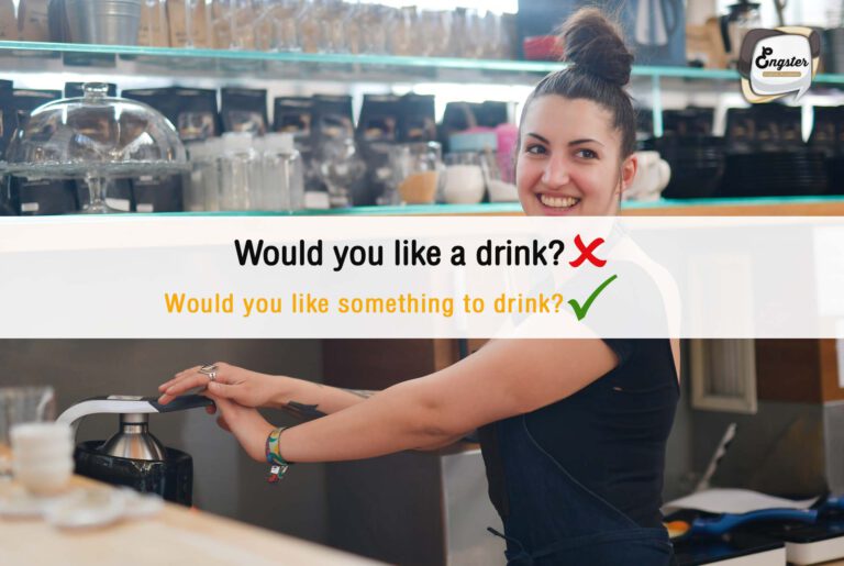 Would you like something to drink? = คุณจะรับเครื่องดื่มอะไรดีคะ ประโยคนี้น่าจะคุ้นๆกันนะครับ ยิ่งในพวกเดินทางโดยเครื่องบิน ก็ได้ยินประจำเลย จริงๆ would you like a drink? ก็ใช้ได้นะครับและไม่ได้ผิดด้วย แต่ส่วนใหญ่จะเป็นการพูดกับเพื่อนหรือคนกันเองซะมากกว่าครับ ถ้าเป็นคนไม่รู้จักหรือเด็กเสิร์ฟก็อาจจะแปลกๆหน่อยครับ